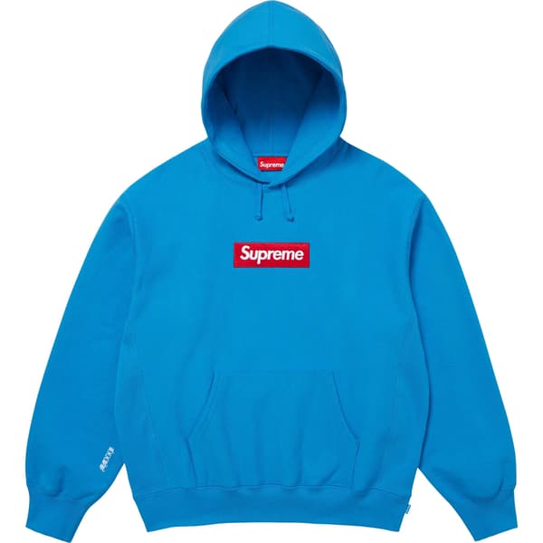 Supreme Box Logo Hooded Sweatshirt - Cyan (front)