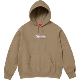 Supreme Box Logo Hooded Sweatshirt Dark Sand