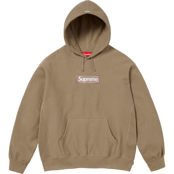 Supreme Box Logo Hooded Sweatshirt - Dark Sand (front)
