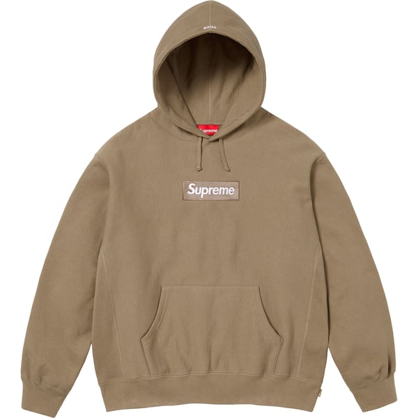 Supreme Box Logo Hooded Sweatshirt - Dark Sand (front)