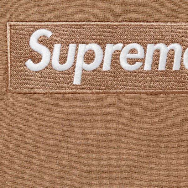 Supreme Box Logo Hooded Sweatshirt - Dark Sand (front)