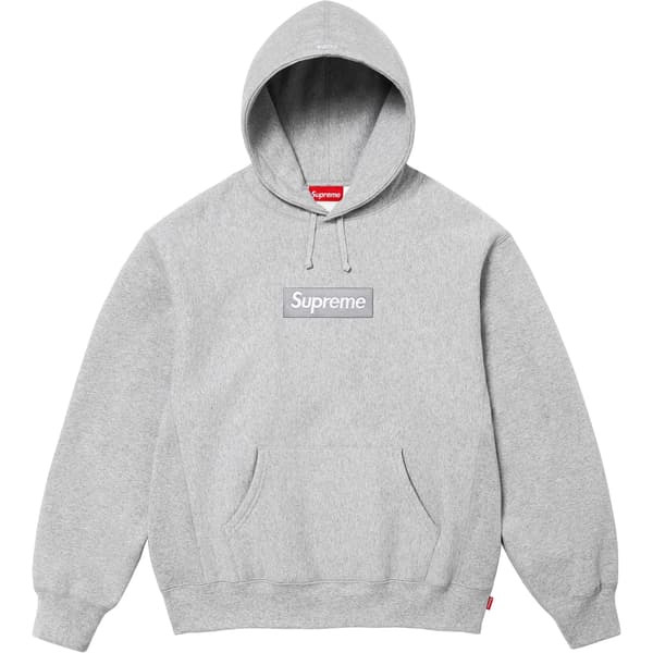 Supreme Box Logo Hooded Sweatshirt - Heather Grey (front)