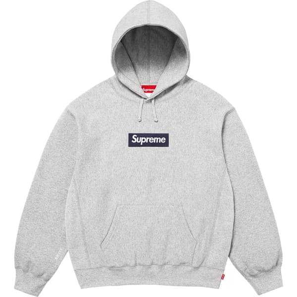 Supreme Box Logo Hooded Sweatshirt - Heather Grey (front)