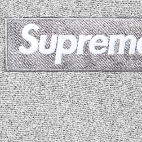 Supreme Box Logo Hooded Sweatshirt - Heather Grey (front)