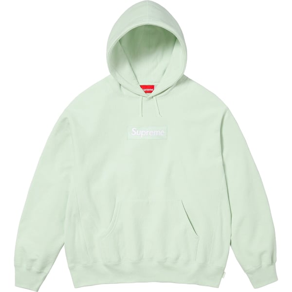 Supreme Box Logo Hooded Sweatshirt - Light Green (front)
