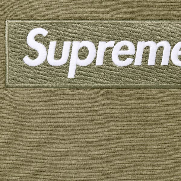 Supreme Box Logo Hooded Sweatshirt - Light Olive (front)