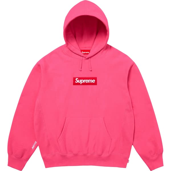 Supreme Box Logo Hooded Sweatshirt - Magenta (front)