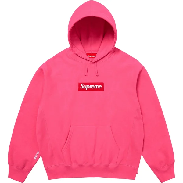 Supreme Box Logo Hooded Sweatshirt - Magenta (front)