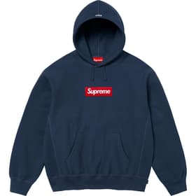 Supreme Box Logo Hooded Sweatshirt Navy