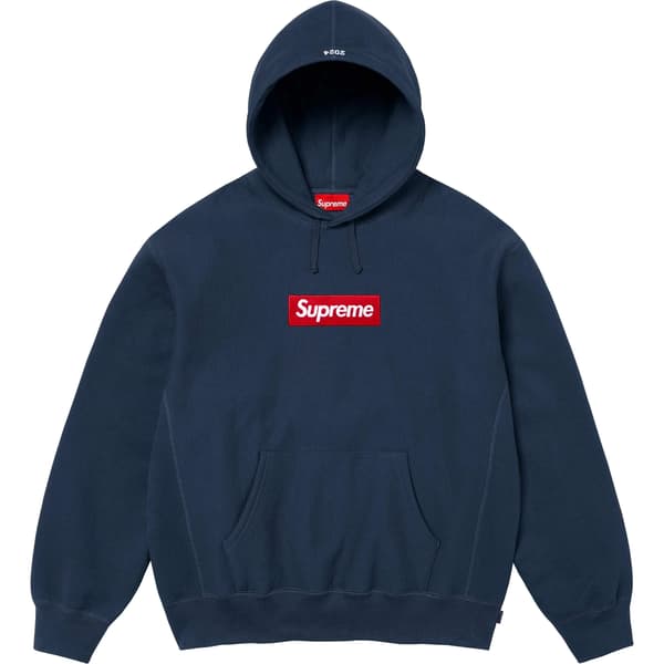 Supreme Box Logo Hooded Sweatshirt - Navy (front)
