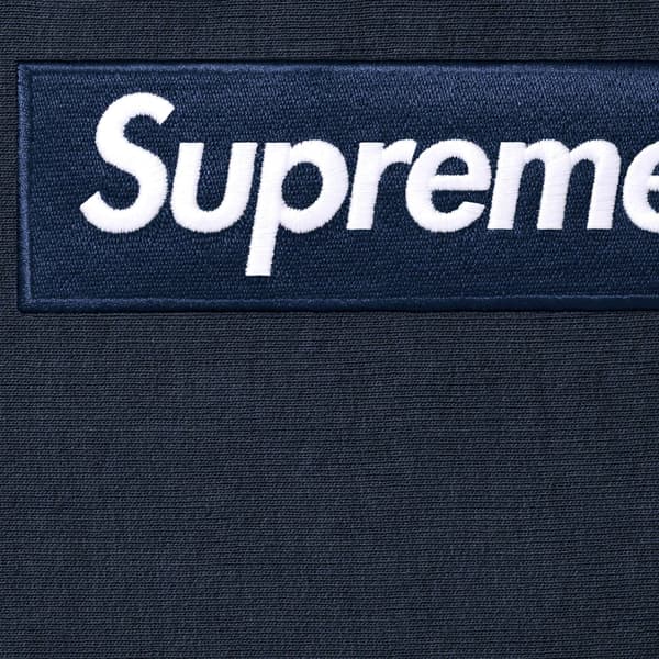 Supreme Box Logo Hooded Sweatshirt - Navy (front)