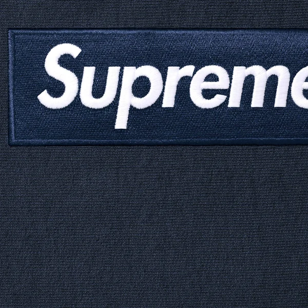 Supreme Box Logo Hooded Sweatshirt - Navy (front)
