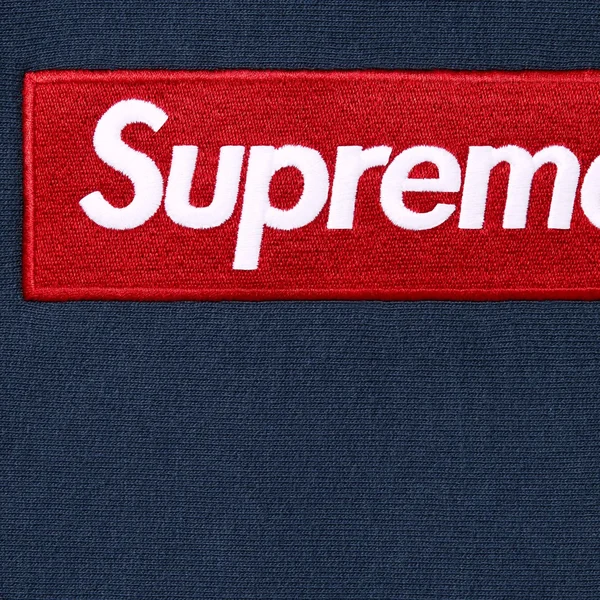 Supreme Box Logo Hooded Sweatshirt - Navy (front)
