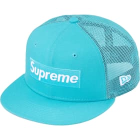 Supreme Box Logo Mesh Back New Era Blue