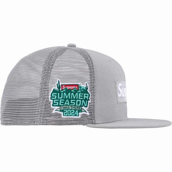 Supreme Box Logo Mesh Back New Era - Grey (front)