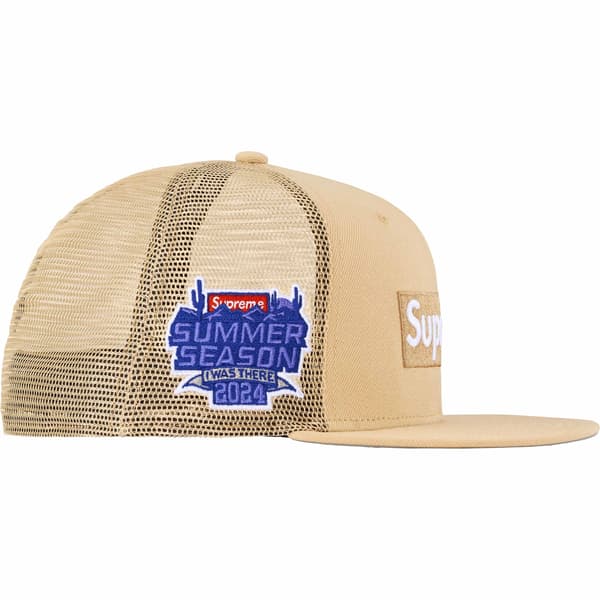 Supreme Box Logo Mesh Back New Era - Light Gold (front)