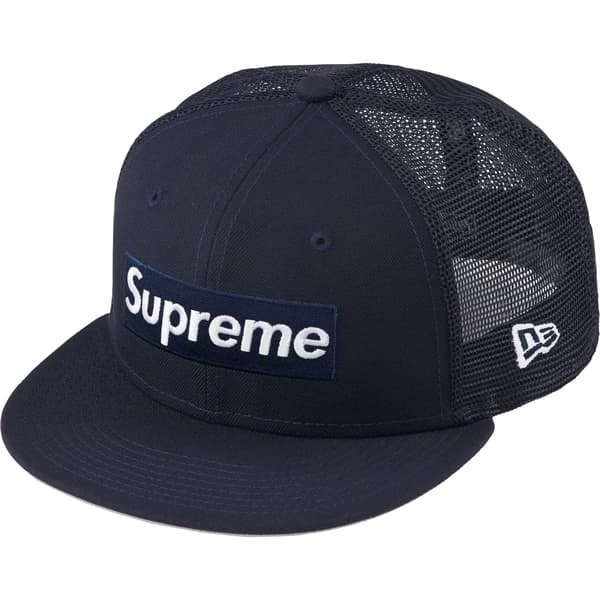 Supreme Box Logo Mesh Back New Era - Navy (front)