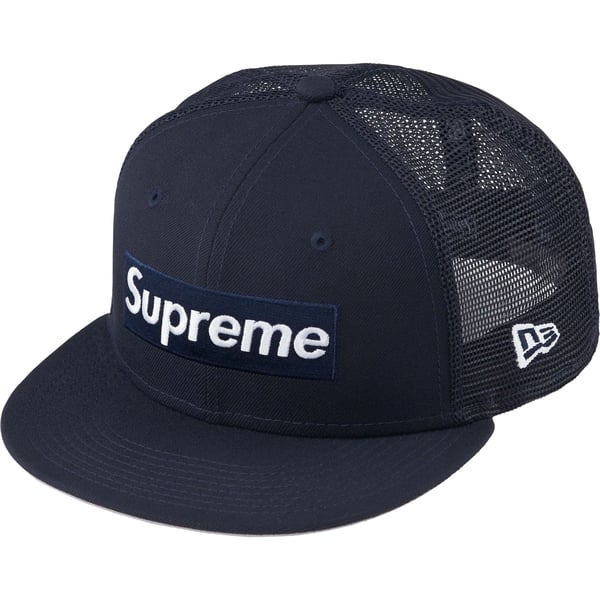Supreme Box Logo Mesh Back New Era - Navy (front)