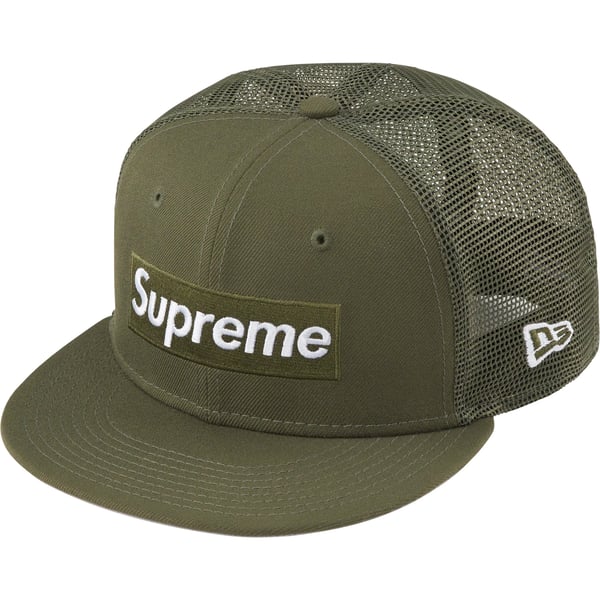 Supreme Box Logo Mesh Back New Era - Olive (front)