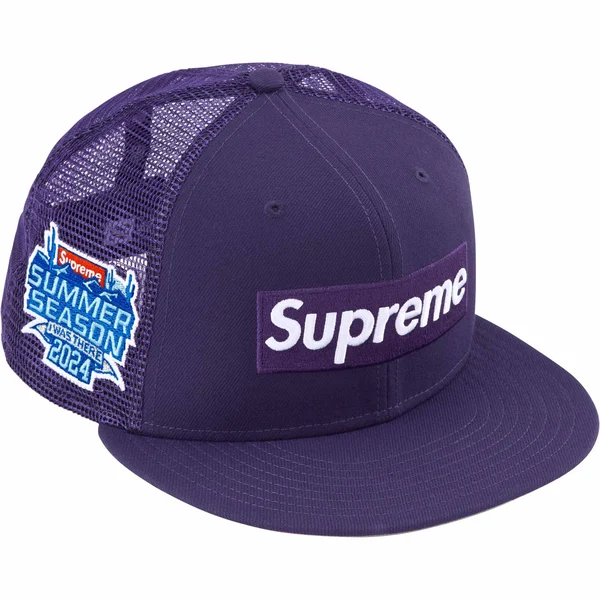 Supreme Box Logo Mesh Back New Era - Purple (front)
