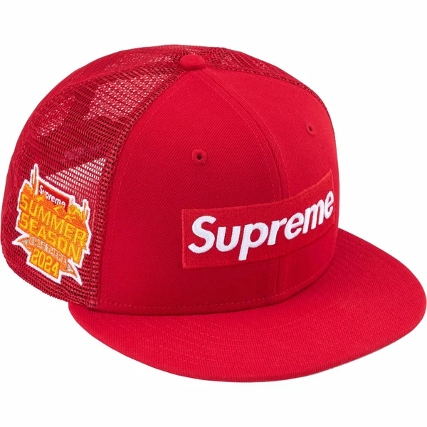 Supreme Box Logo Mesh Back New Era - Red (front)