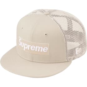 Supreme Box Logo Mesh Back New Era Stone