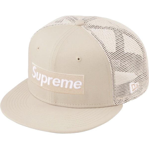 Supreme Box Logo Mesh Back New Era - Stone (front)