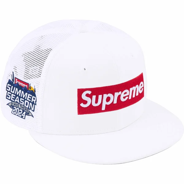 Supreme Box Logo Mesh Back New Era - White (front)