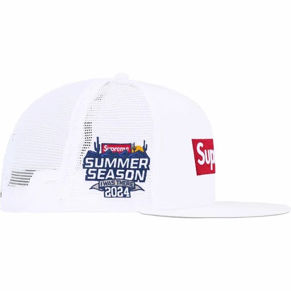 Supreme Box Logo Mesh Back New Era - White (front)