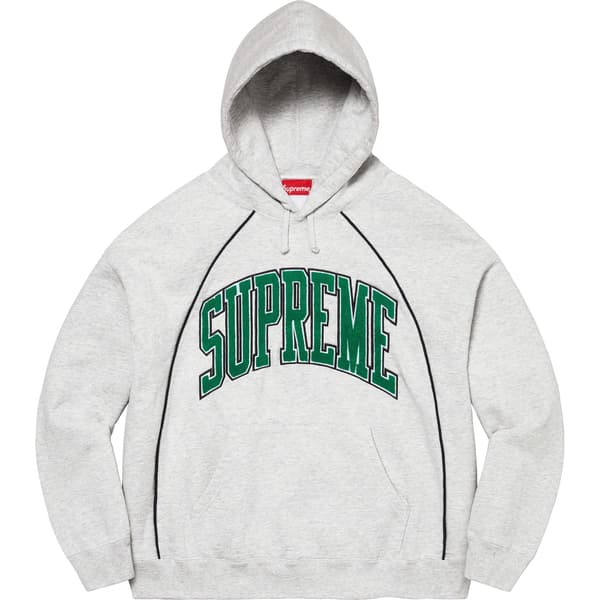 Supreme Boxy Piping Arc Hooded Sweatshirt - Ash Grey (front)