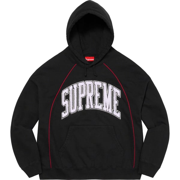 Supreme Boxy Piping Arc Hooded Sweatshirt - Black (front)