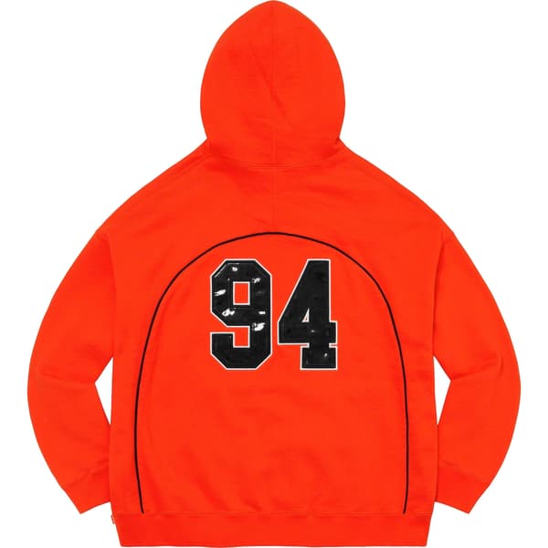 Supreme Boxy Piping Arc Hooded Sweatshirt - Bright Orange (front)