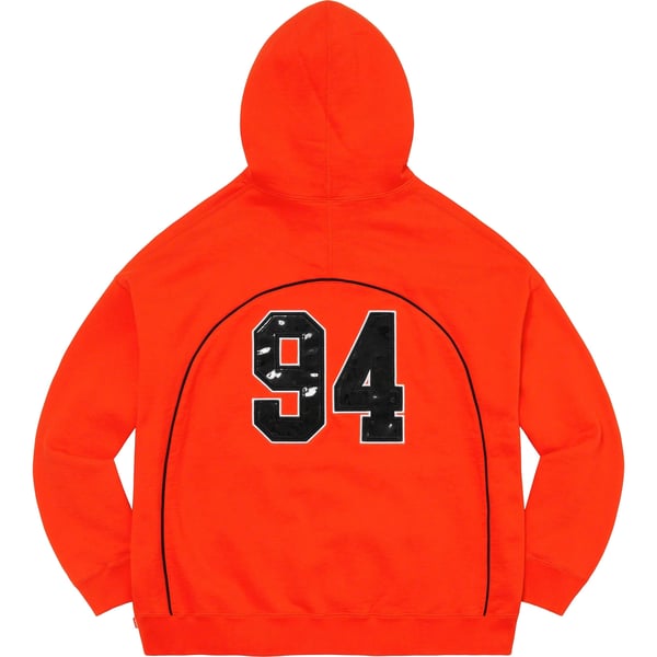 Supreme Boxy Piping Arc Hooded Sweatshirt - Bright Orange (front)