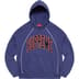 Supreme Boxy Piping Arc Hooded Sweatshirt - Washed Navy (front)
