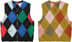 Supreme Brushed Argyle Zip Up Vest - Product Image