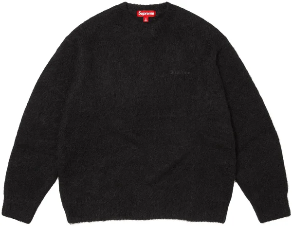 Supreme Brushed Mohair Sweater - Black (front)