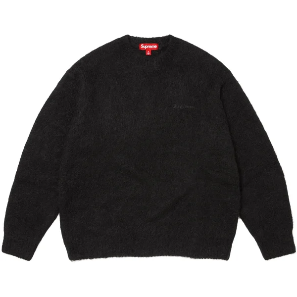 Supreme Brushed Mohair Sweater - Black (front)