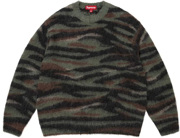 Supreme Brushed Mohair Sweater - Tiger Camo (front)