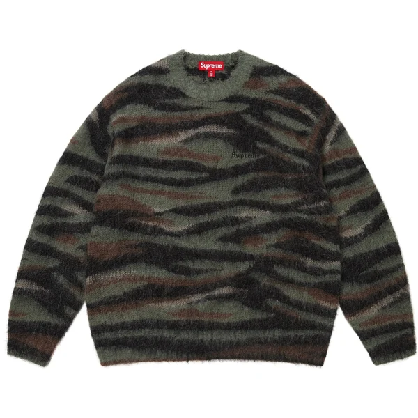 Supreme Brushed Mohair Sweater - Tiger Camo (front)