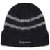 Supreme Brushed Stripe Beanie - Black (front)
