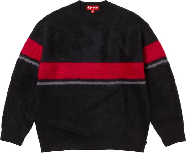 Supreme Brushed Stripe Sweater - Black (front)