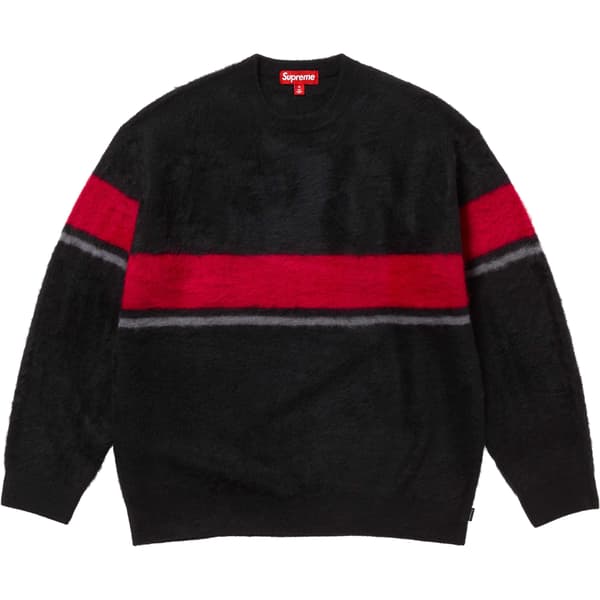 Supreme Brushed Stripe Sweater - Black (front)