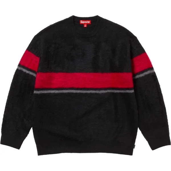 Supreme Brushed Stripe Sweater - Black (front)