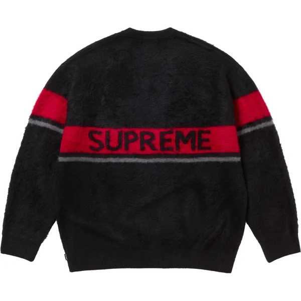 Supreme Brushed Stripe Sweater - Black (front)