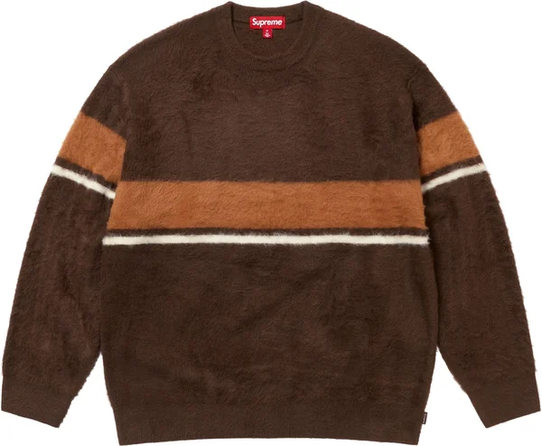 Supreme Brushed Stripe Sweater - Dark Brown (front)