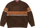 Supreme Brushed Stripe Sweater - Dark Brown (front)