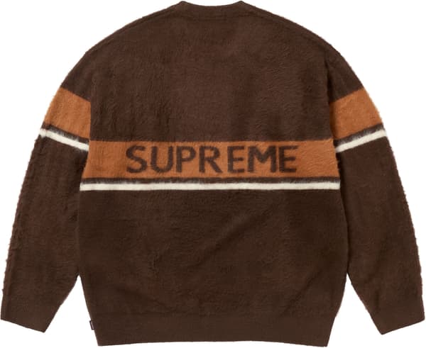 Supreme Brushed Stripe Sweater - Dark Brown (front)