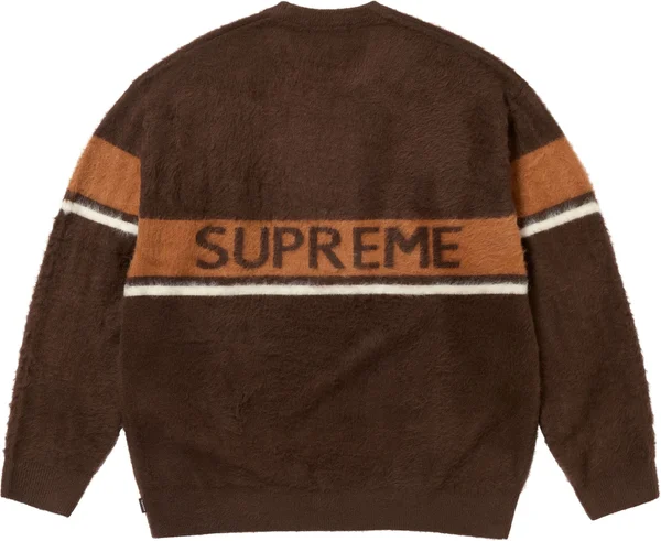 Supreme Brushed Stripe Sweater - Dark Brown (front)