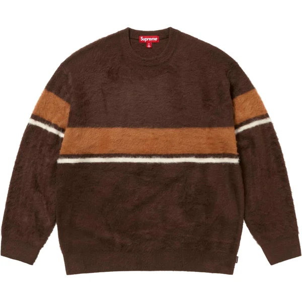 Supreme Brushed Stripe Sweater - Dark Brown (front)