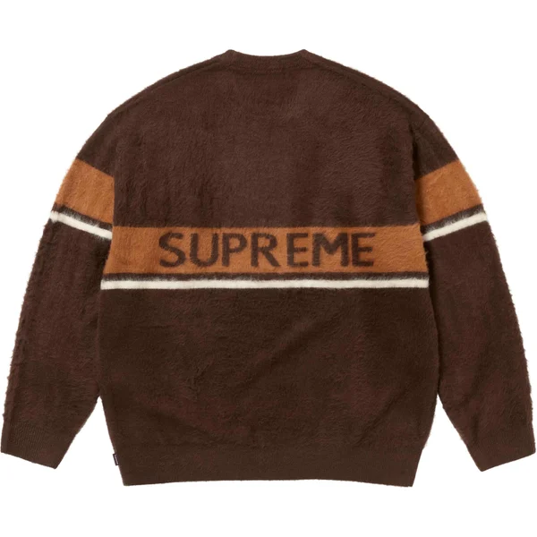 Supreme Brushed Stripe Sweater - Dark Brown (front)
